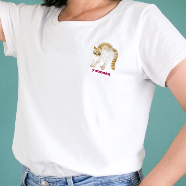 【笹かま猫】やんのかステップTシャツ（白・黒）