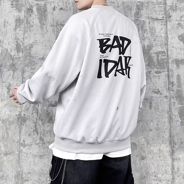 バックレタープリントルーズスウェットシャツ 2カラー 11253