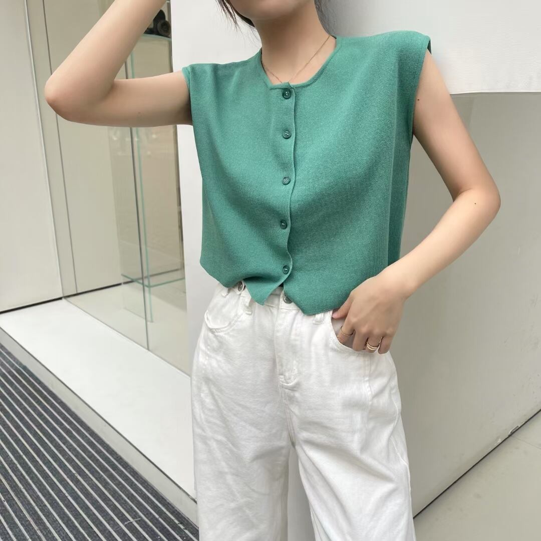 クルーネック フレンチスリーブカーデ AJ1050-2203