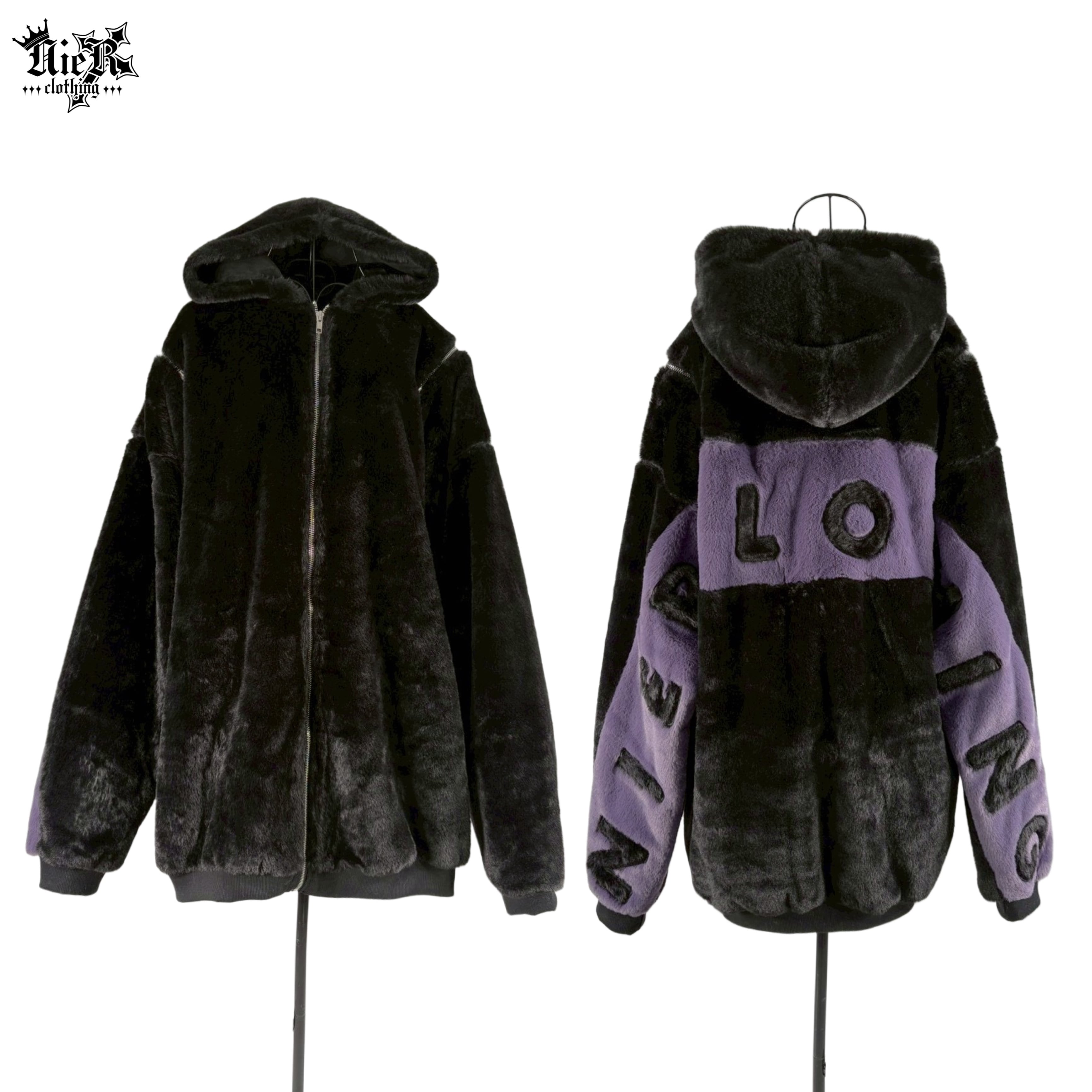 超ふわもこ2WAY OFF-SHOULDER TWO-TONE ZIP OUTER【内側防寒フリース