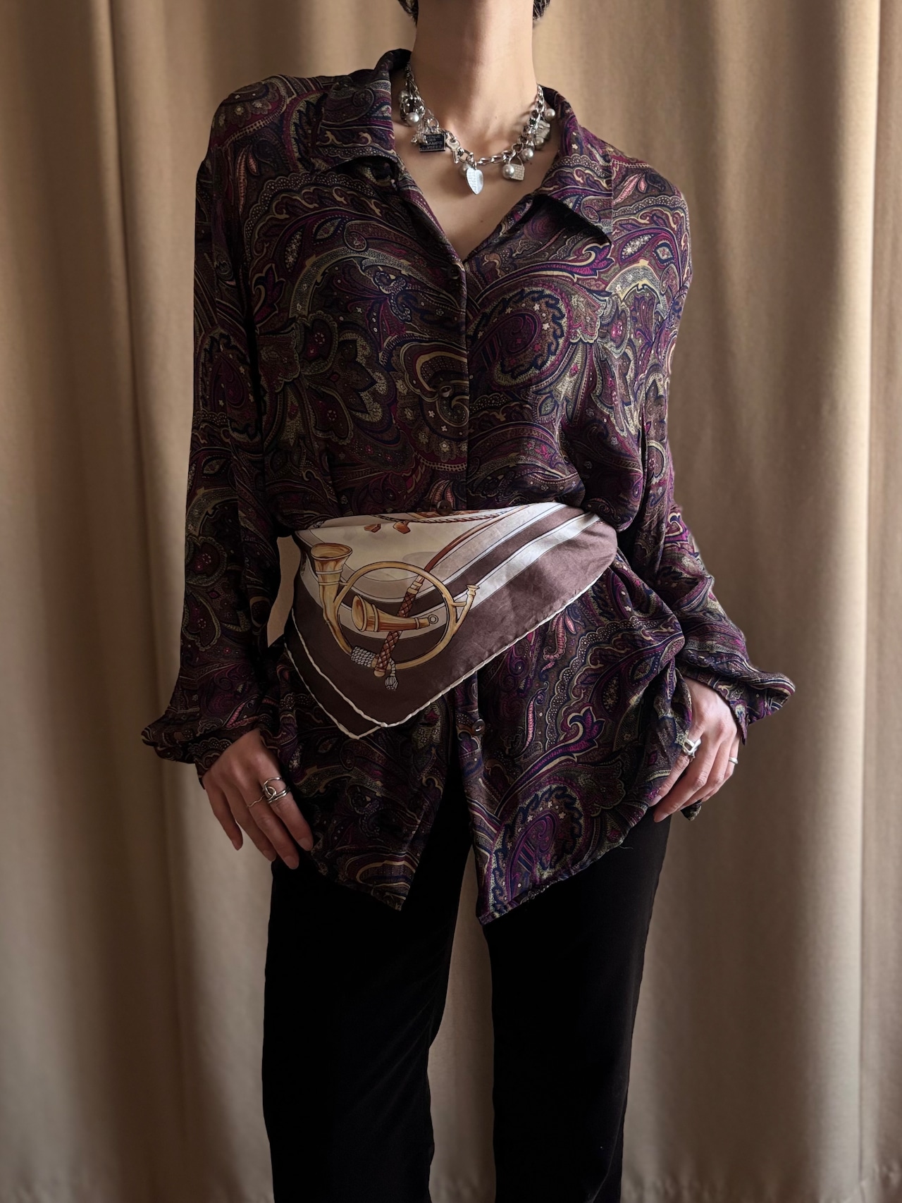 AUSTIN REED paisley pattern silk shirt-5136-1