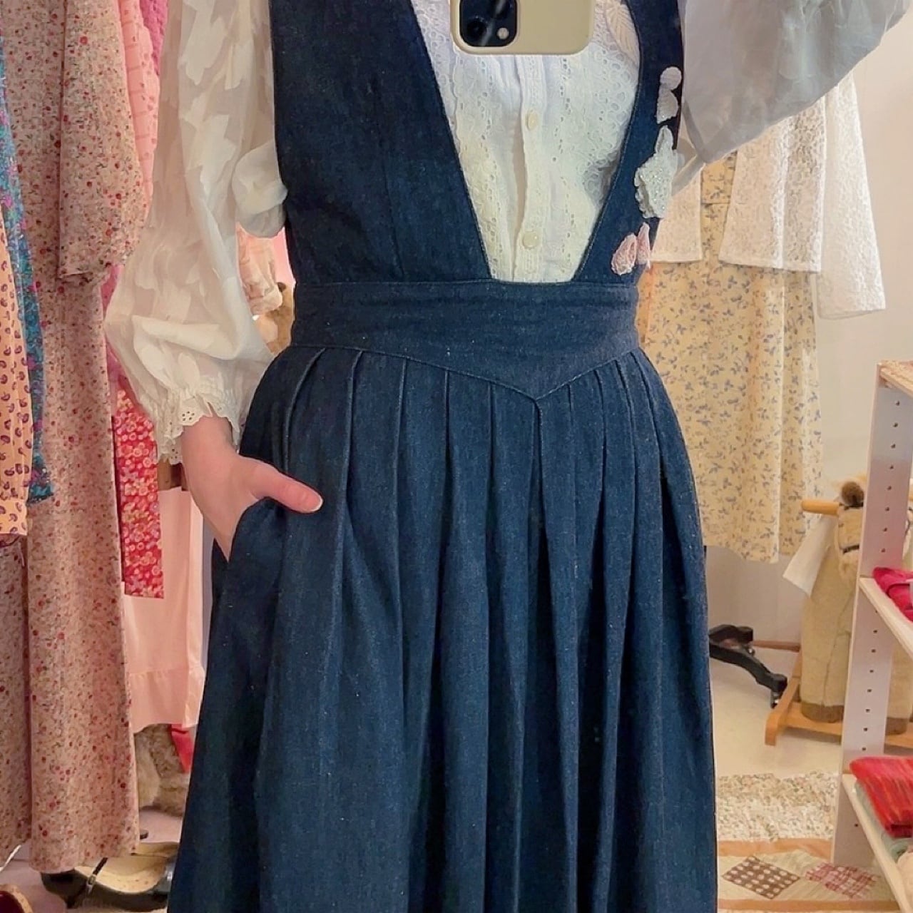 remake ✂︎ fairy's outing denim jumper skirt