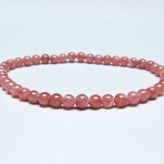 インカローズ ブレスレット 4mm ロードクロサイト ブレス 一点物 メール便可 [M便 1/10] 111-46596