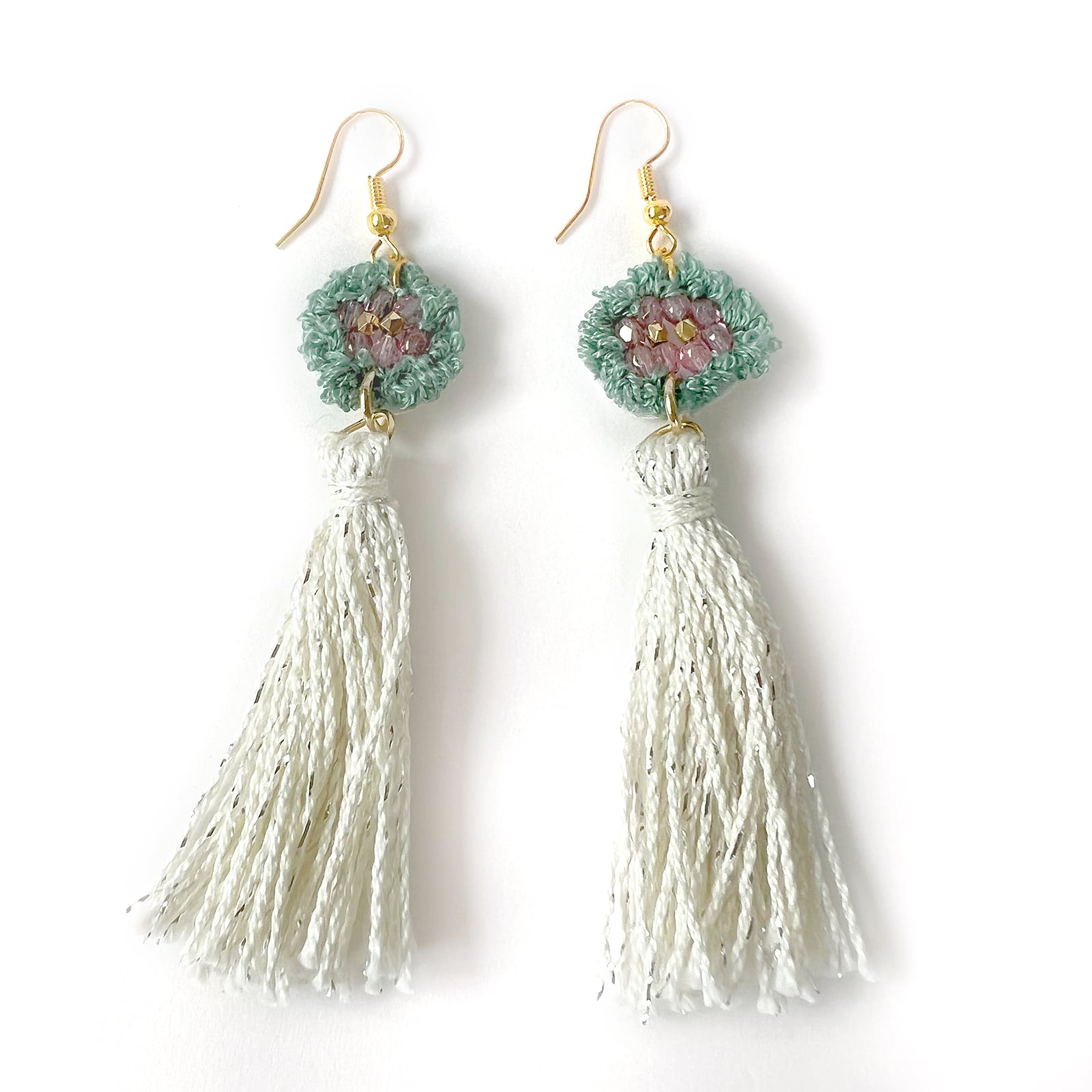 【1182】タッセルピアス／イヤリング タッセルピアス イヤリング |ホワイト ゴールド (BC-E30