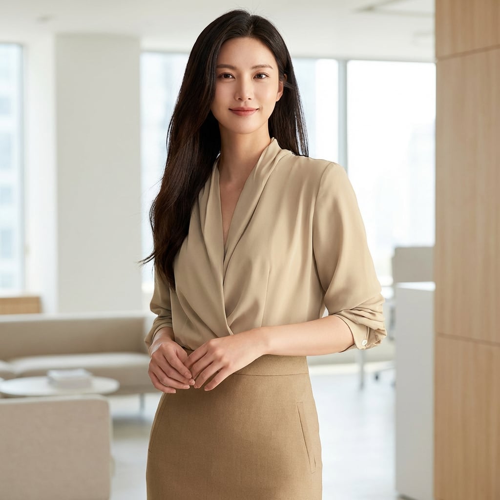 ハイエンドVネックラップデザインブラウス(2color) A0995