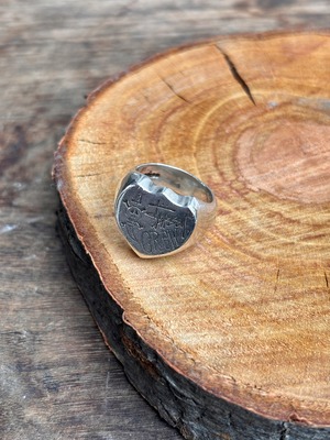90s OLD STUSSY/STUSSY CREW Ring/925/12号/ロゴ刻印リング/スカル/シルバ－/指輪/ステューシー/オ－ルドステューシー
