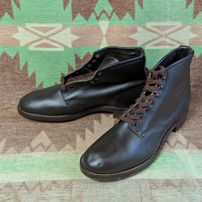 50s ENDICOTT JOHNSON Plain Toe Work Boots (9 1/2 EE) DEAD-STOCK