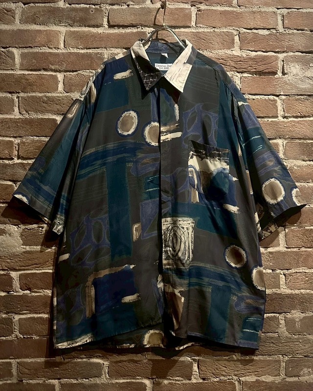 【Caka act3】"Christian Dior" Art Pattern Loose S/S Shirt