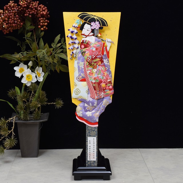 押絵羽子板飾り 【藤娘】Fujimusume｜むさしや豊山｜Houzan |本絹｜歌舞伎｜松園｜浮世絵｜江戸押絵羽子板