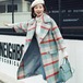 チェスターコート レディース ロング丈 チェック柄 レトロ ガーリー 秋冬新作 アウター 韓国 ファッション 大きいサイズ エレガント ロングコート チェスターコート レディース ロング丈 チェック柄