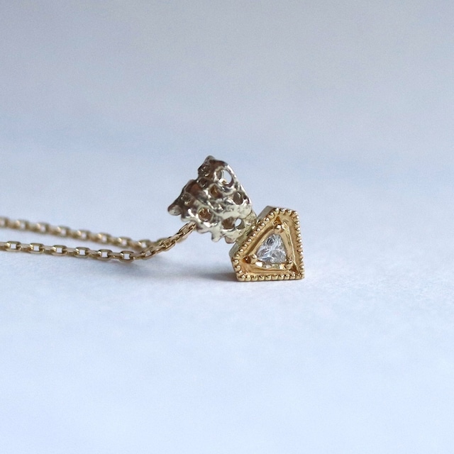 K10WG.K18YG・merletto ’bijyou’ペンダントトップ　/　ダイヤモンド(トリリアントカット)