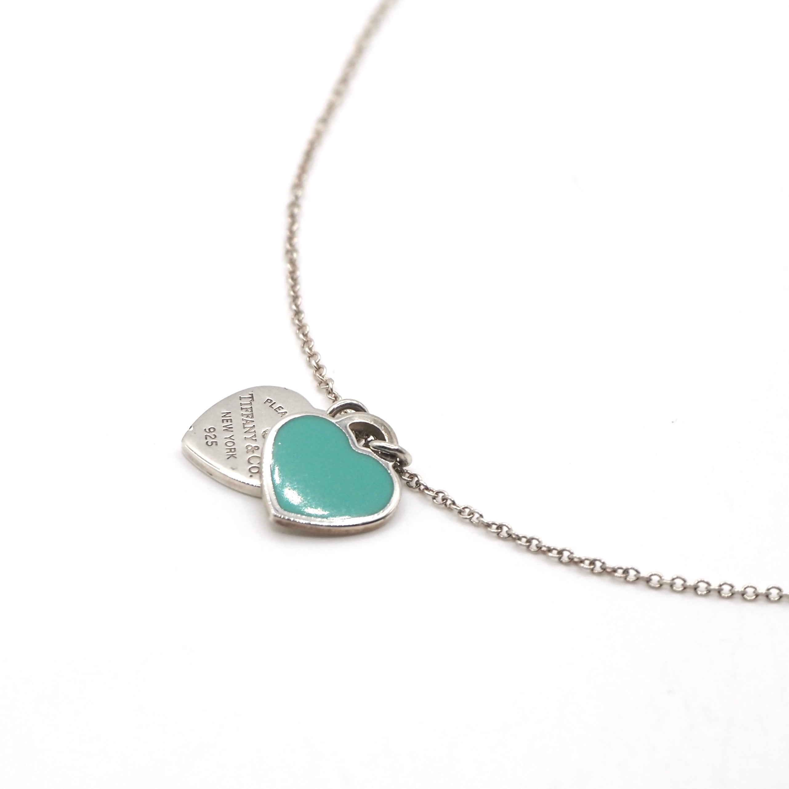 Tiffany&Co. リターントゥ ダブルハート ダイヤ付き タグネックレス