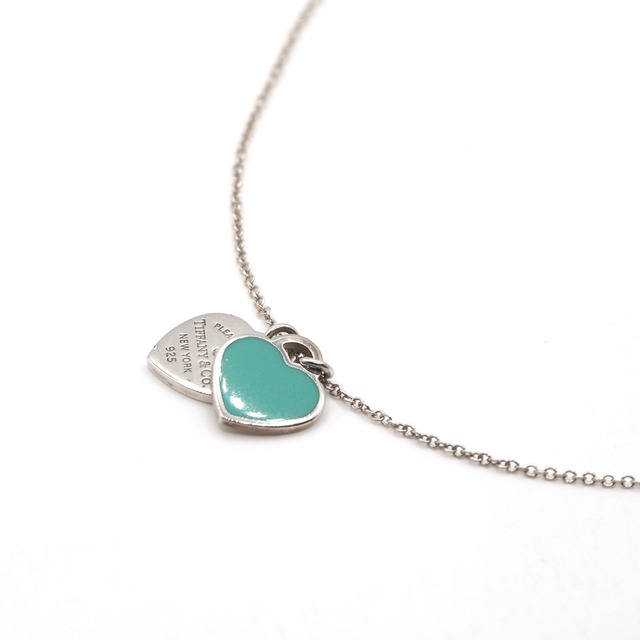 Tiffany&Co. リターントゥ ダブルハート ダイヤ付き タグネックレス シルバー925 ダイヤ ティファニーブルー ティファニー