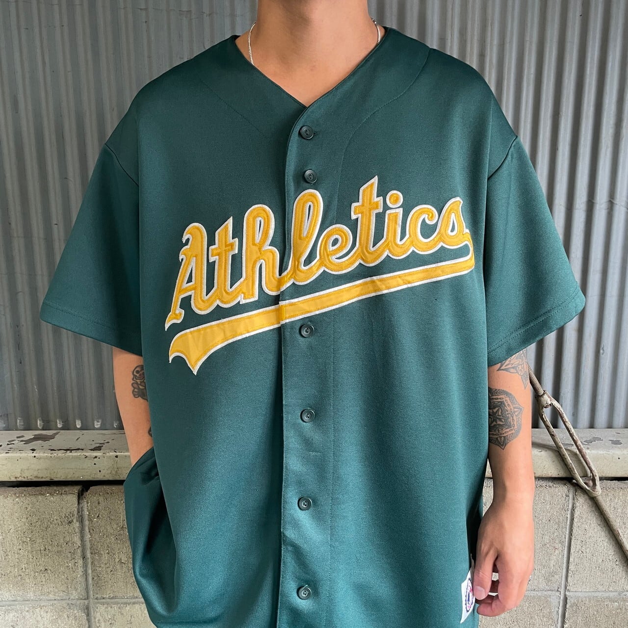 ビッグサイズ 90年代 MLB オークランド・アスレチックス ZITO ベースボールシャツ メンズ2XL 古着 90s ヴィンテージ ビンテージ  Oakland Athletics メジャーリーグ バリー・ジト グリーン 緑 ユニフォーム 大きいサイズ【ゲームシャツ】 | cave 