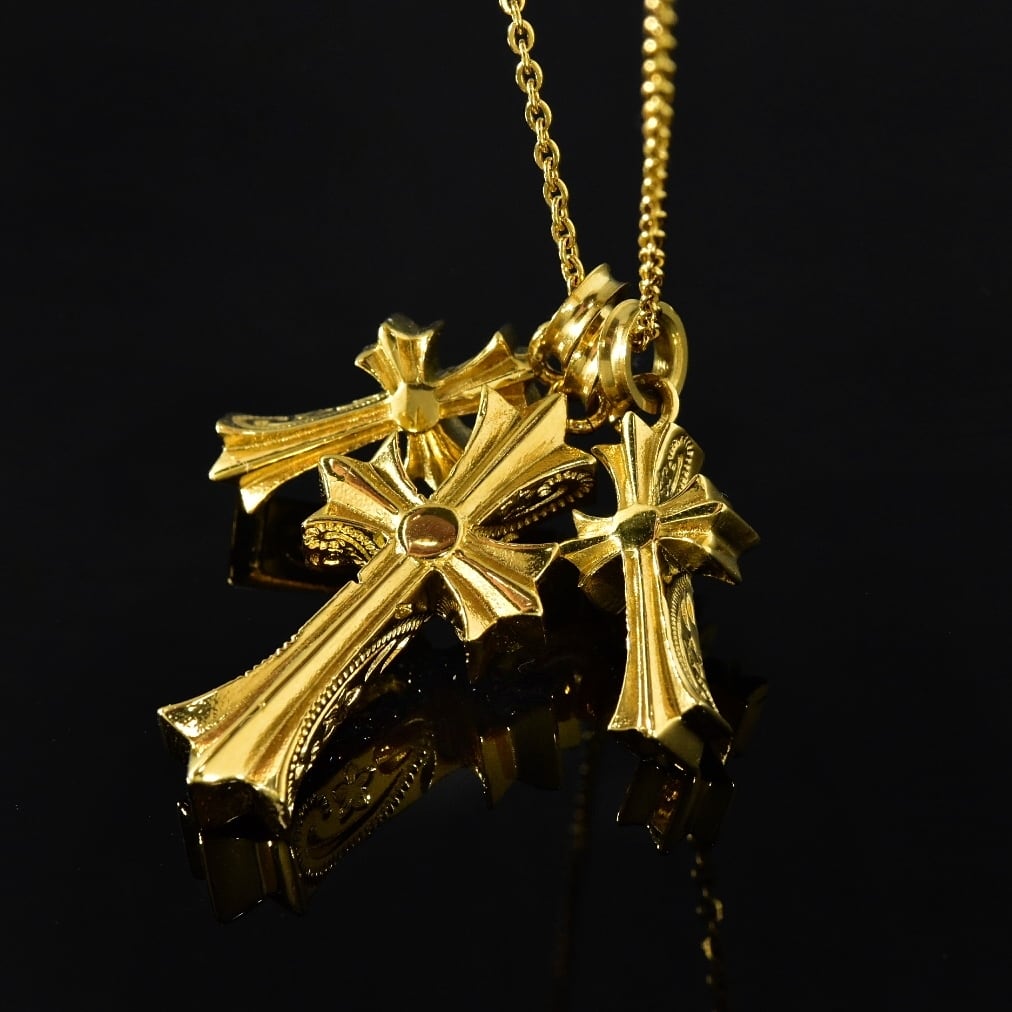 スワロフスキー使用】316L Hawaiian Triple Cross 【GOLD