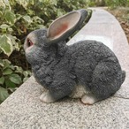 グレーラビット２個セット アウトドア ガーデンレジンクラフト 庭 置物