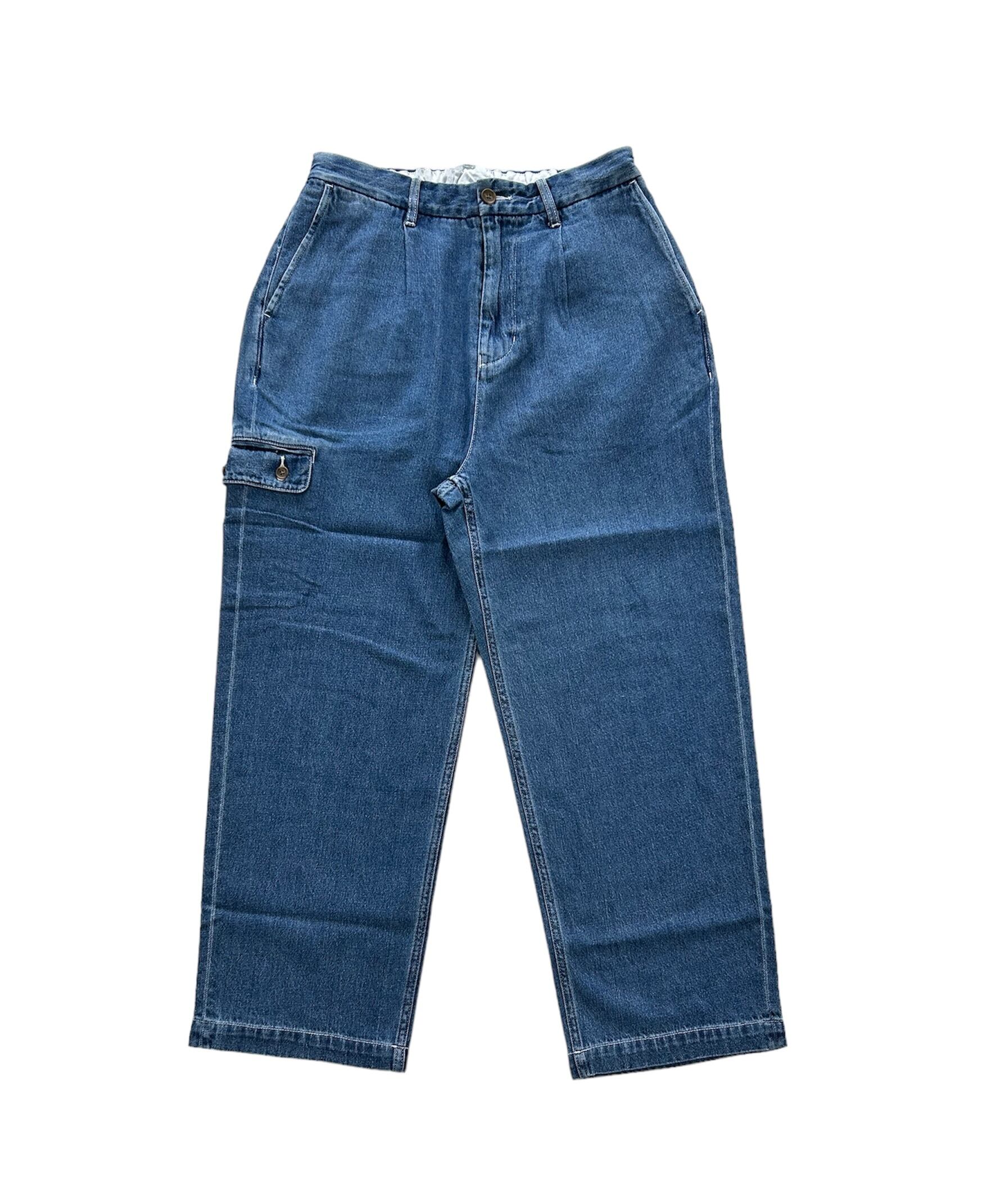 PWA - LINEN MIX DENIM TROUSERS (Blue) PWA LINEN MIX DENIM TROUSERS