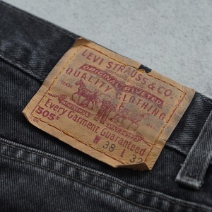 00s Levi's 505 black denim pants "made in USA" [W35.5L32相当] 古着