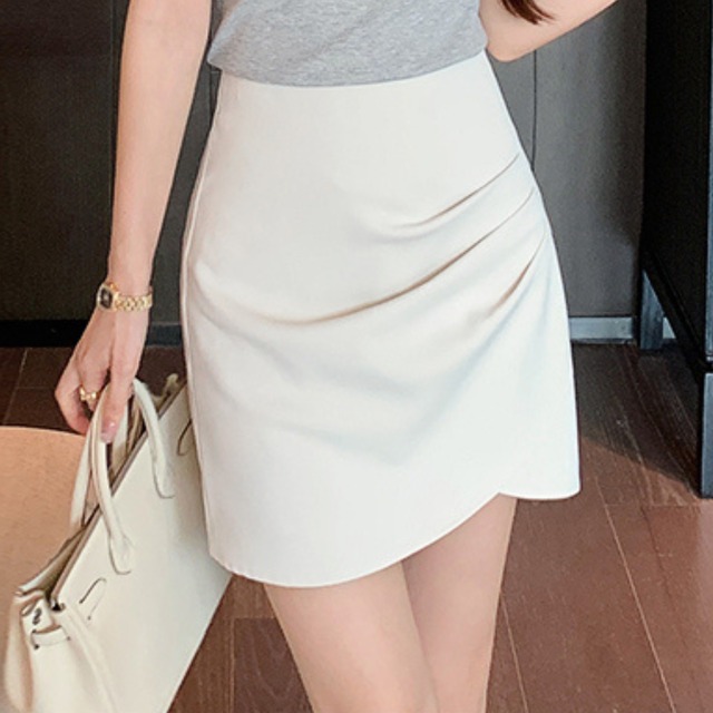 アシンメトリードレープミニスカート　W00062