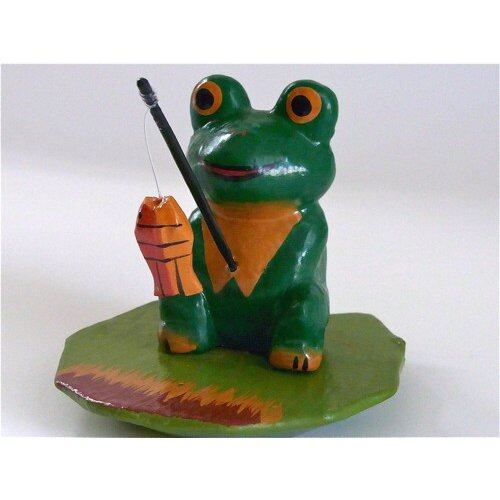 バリ雑貨木工置物 釣りカエル（小） | caeru