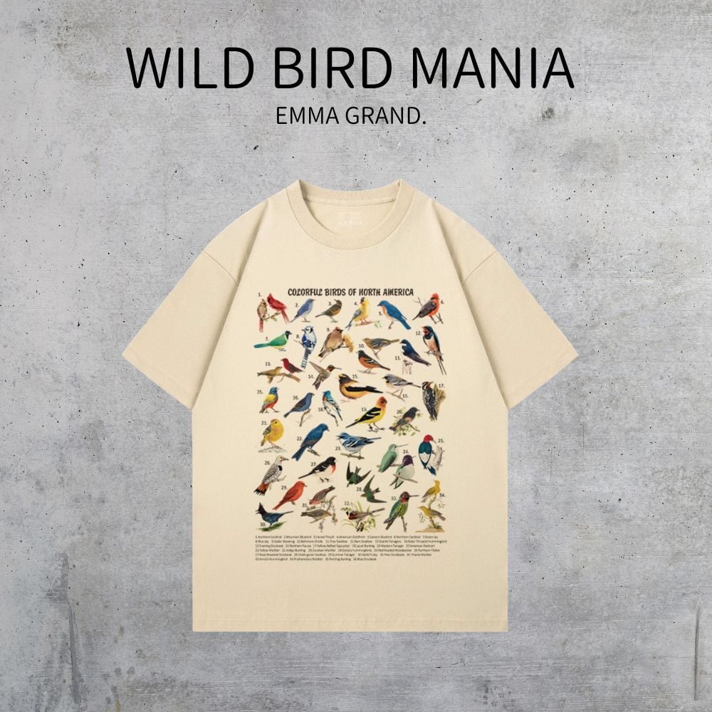 北アメリカにいる野鳥マニアTシャツ E00590 | EMMA GRAND