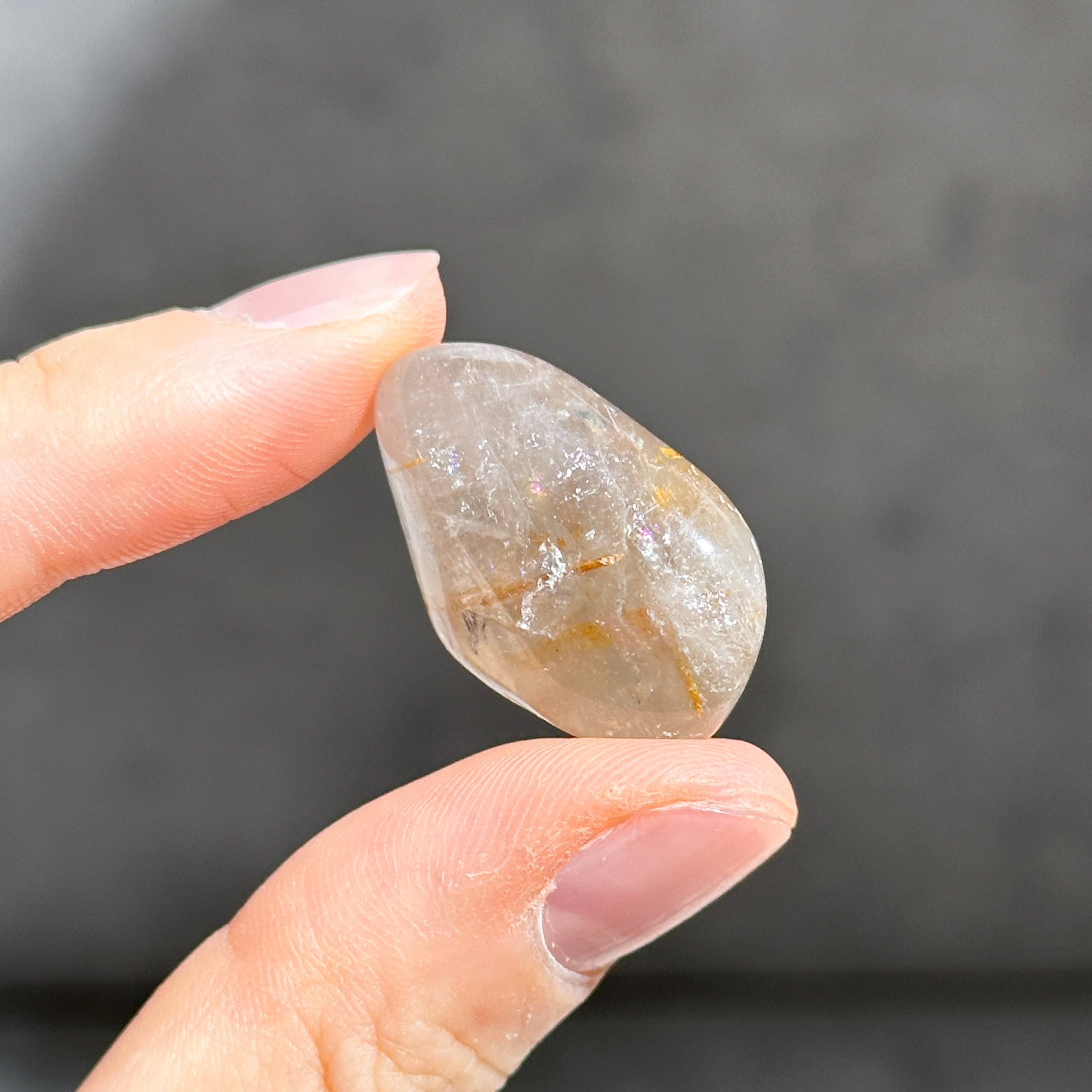 ルチルインクォーツ タンブル 73◇ Rutile in Quartz◇天然石・鉱物