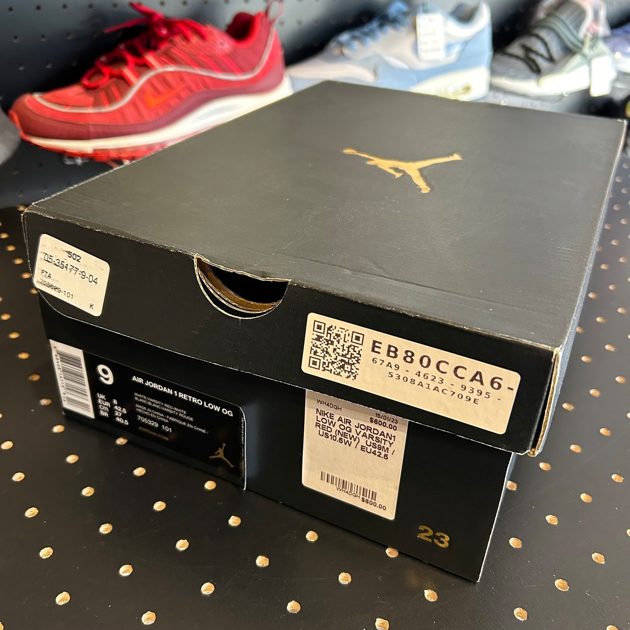 Jordan 1 Retro Low White Varsity Red US9/27cm