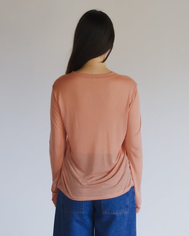Baserange bamboo long sleeve tee オレンジ S Baserange (ベースレンジ) BAMBOO LYOCELL LONG SLEEVE TEE