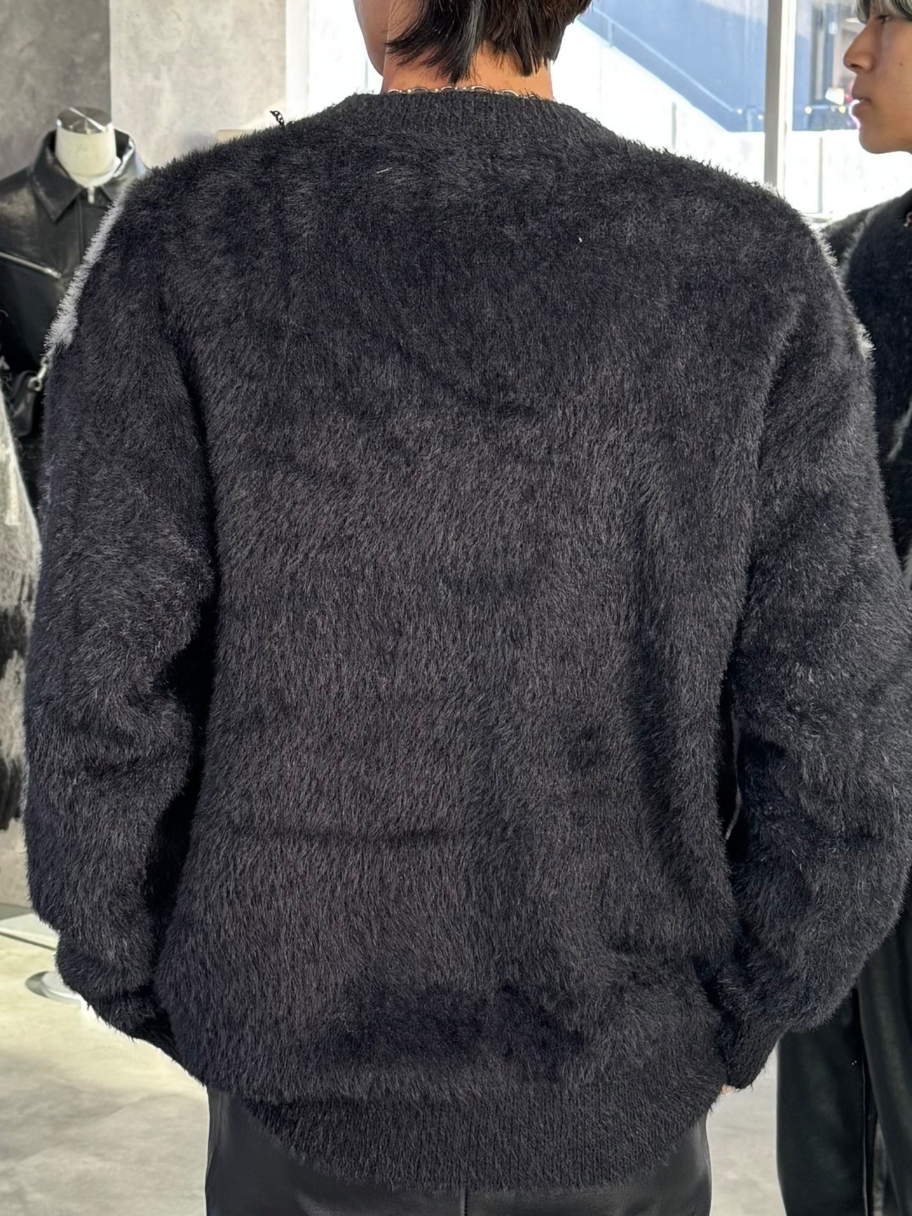 【ALUDE SELECT】line pattern black knit