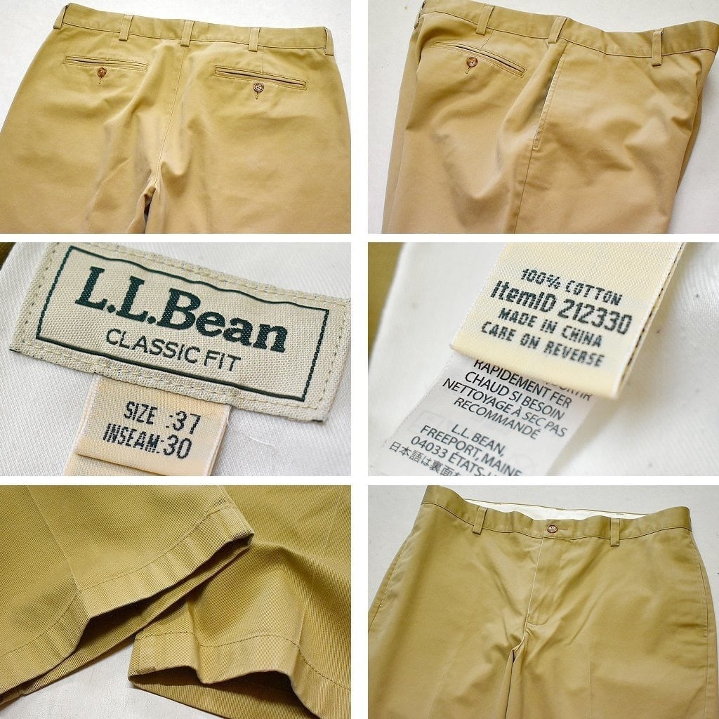 90s USA製 エルエルビーン L.L.Bean ワイド チノパンツ グレー