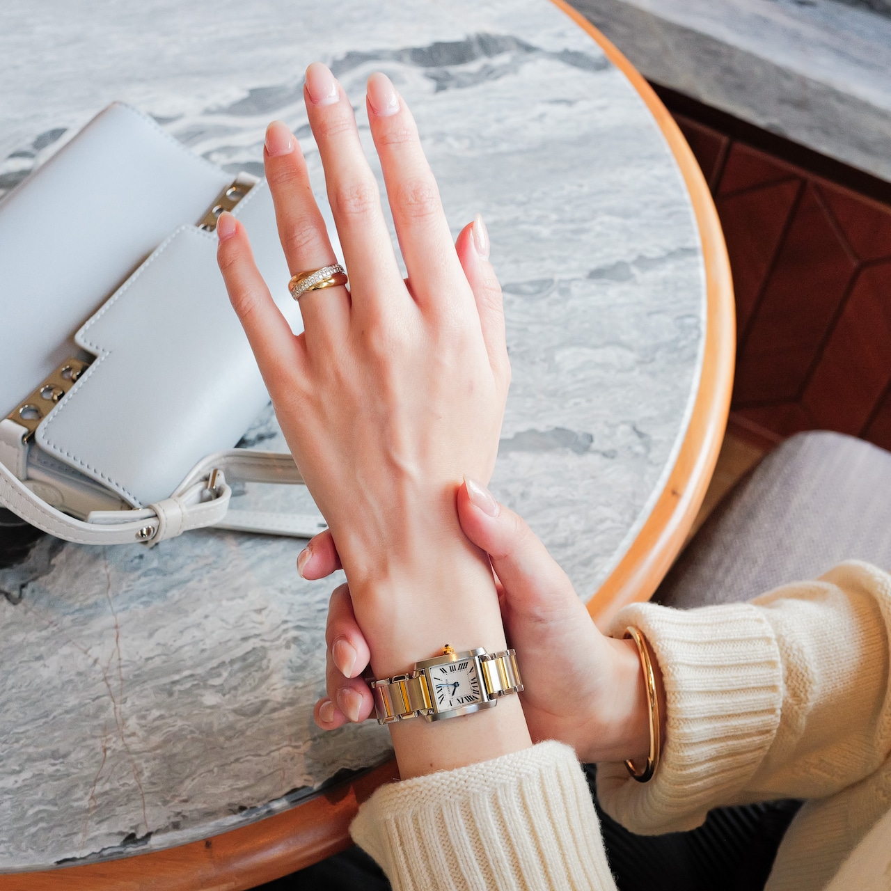 カルティエ タンクフランセーズ SM コンビ