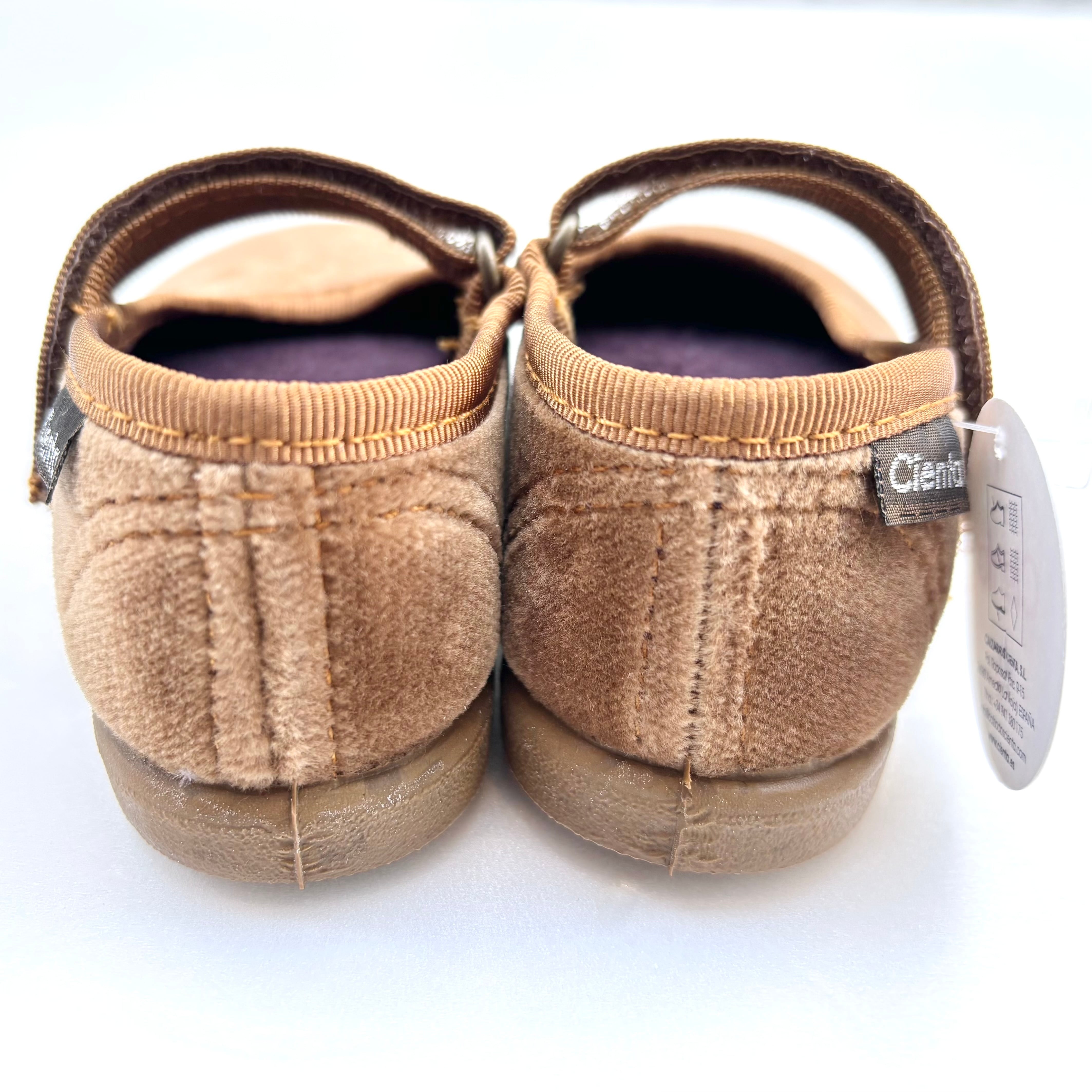 cienta ベルクロワンストラップ ベロア BEIGE(13cm～16cm)ベージュ