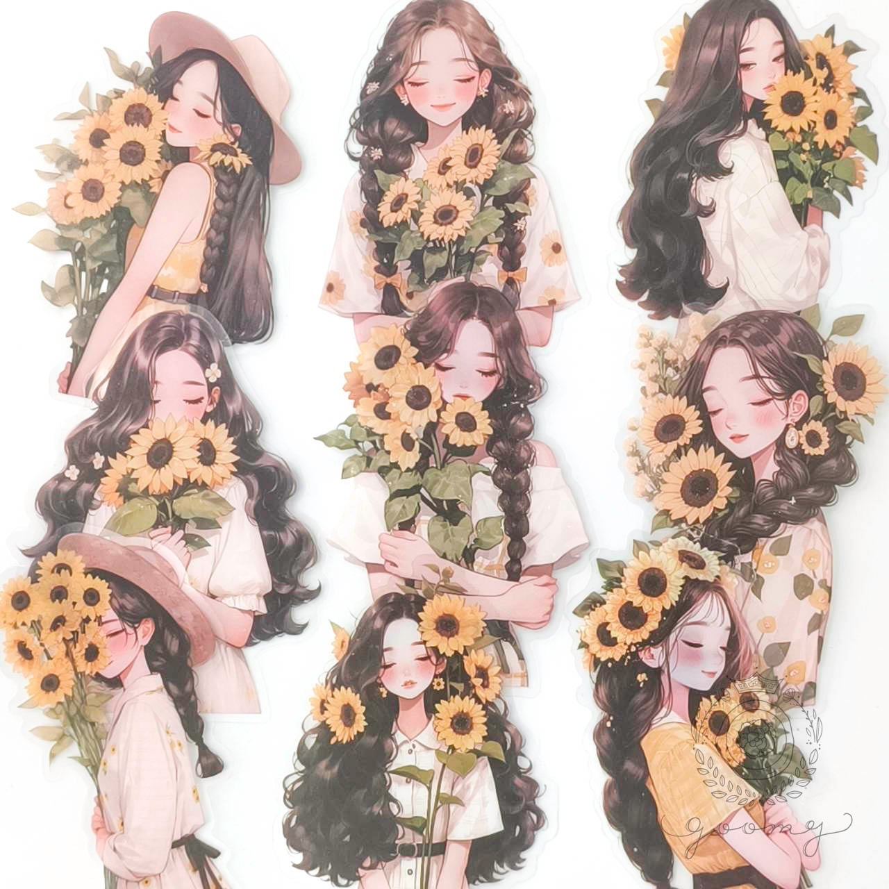 女の子イラストシール Floral Times 3 <S1368>
