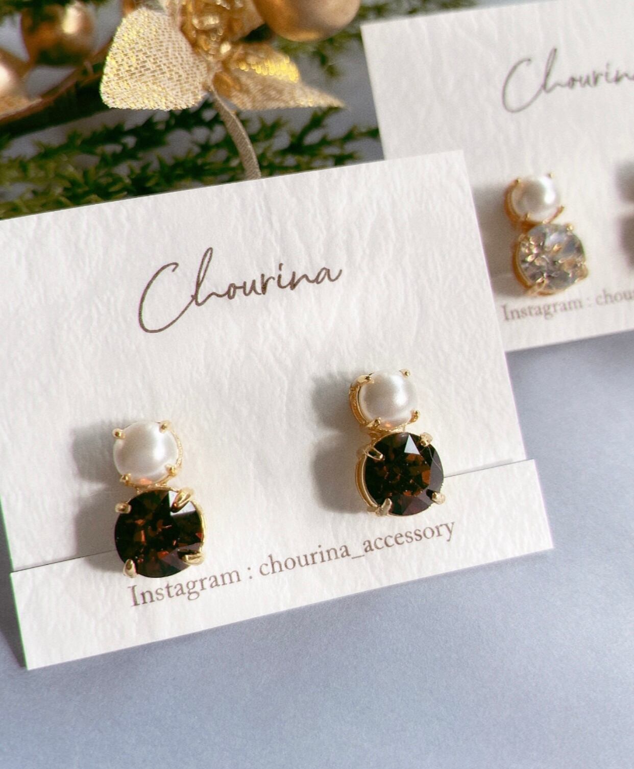 SnowMan Crystal イヤリング／イヤリング 雪だるま サージカル