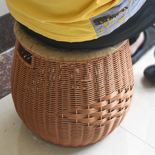 手編み バスケット ナチュラル 収納ボックス コンパクト 多機能 スツール イス チェア モダン 収納ケース インテリア