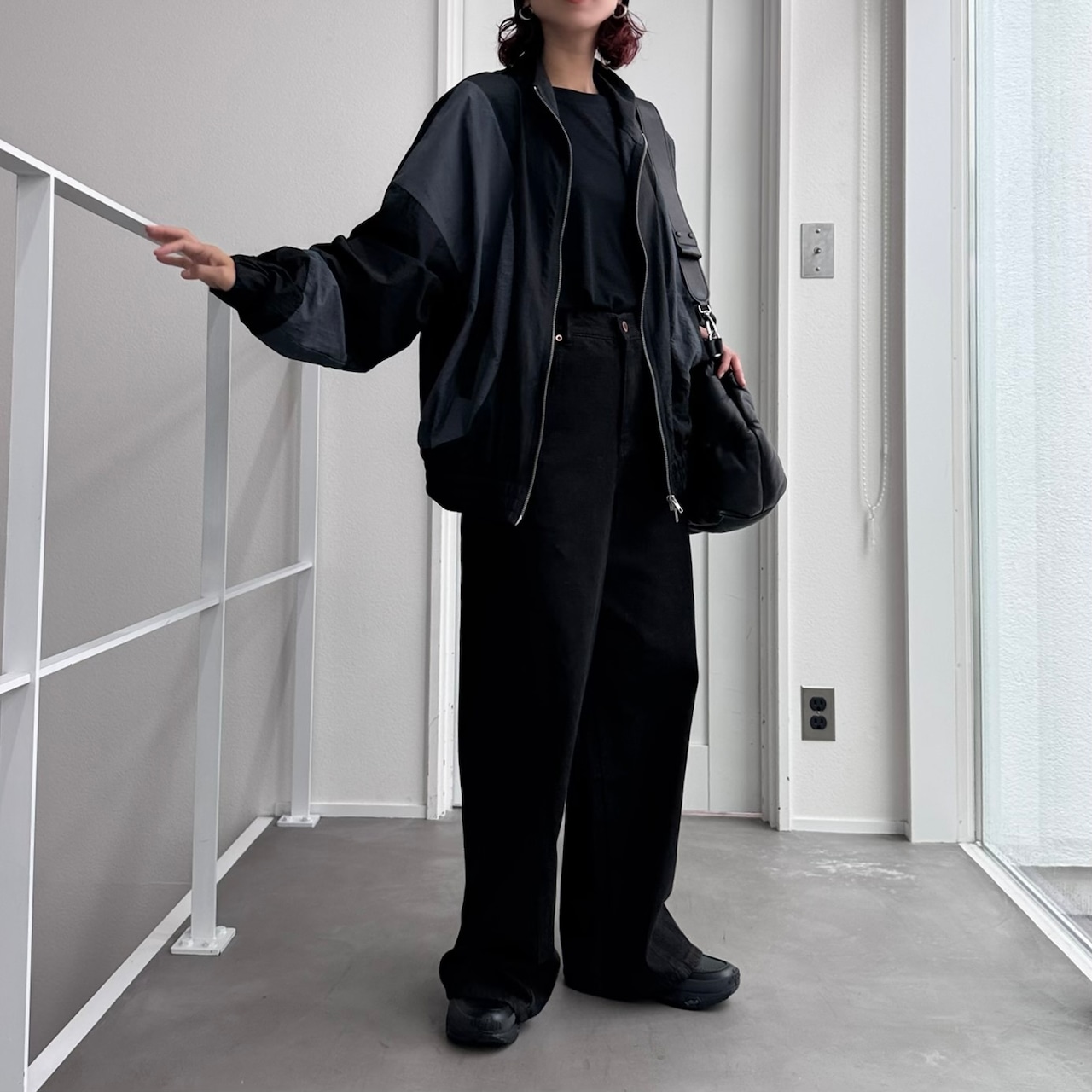 バイカラーWジップBZ/ブラック