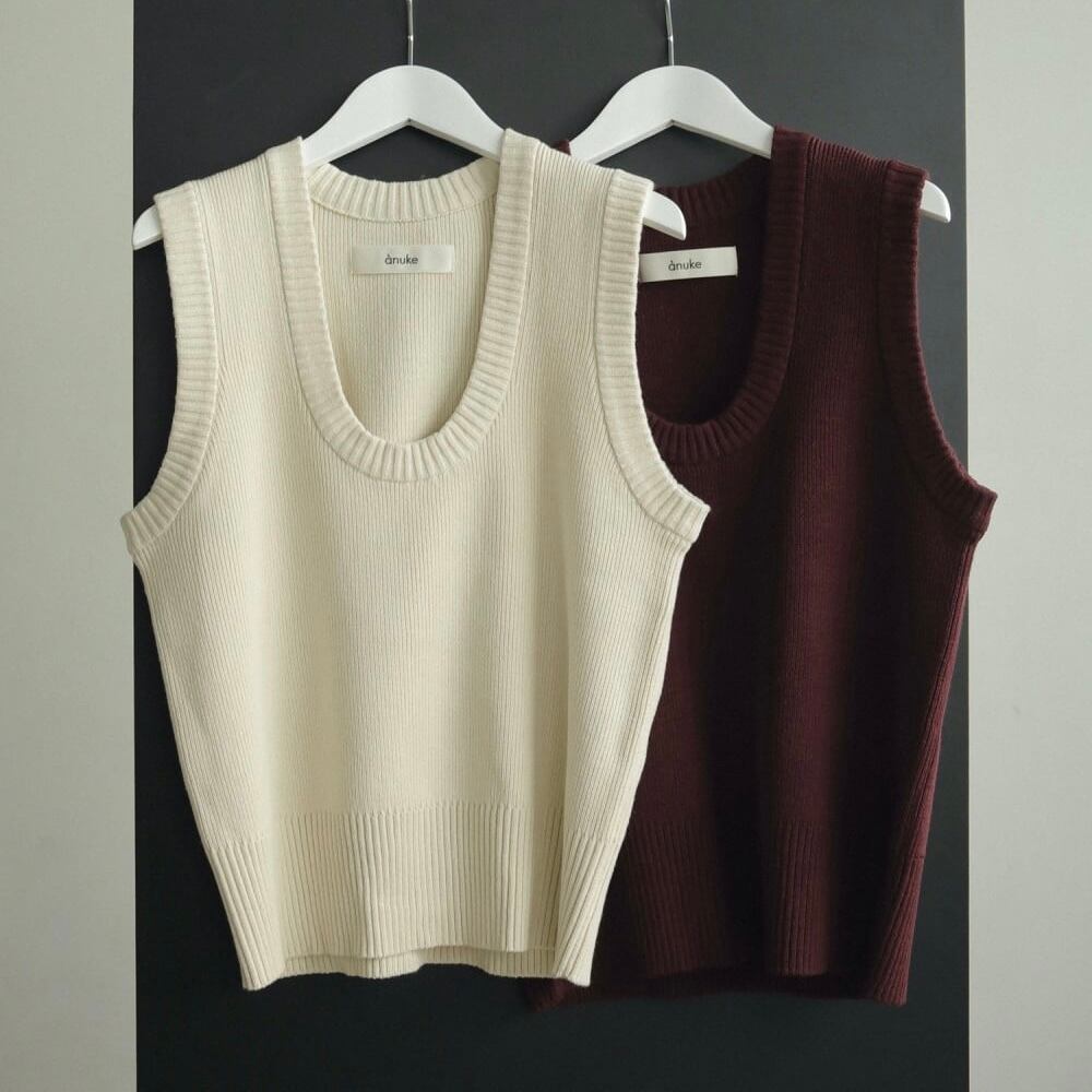 anuke 】Round Knit Vest | valance 福井｜レディース セレクト