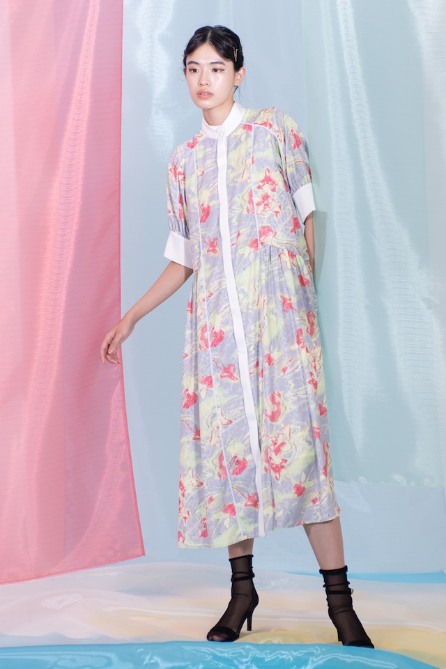 Jellyfish Print 2Way Dress　WHITE