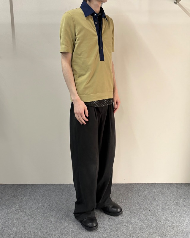 【PRADA】bicolor nylon polo top