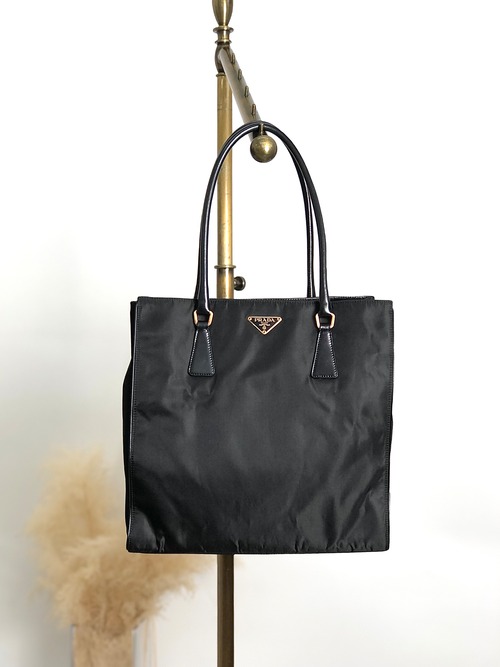 PRADA プラダ トートバッグ ブラック トライアングルロゴ ナイロン vintage ヴィンテージ オールド hp25fh