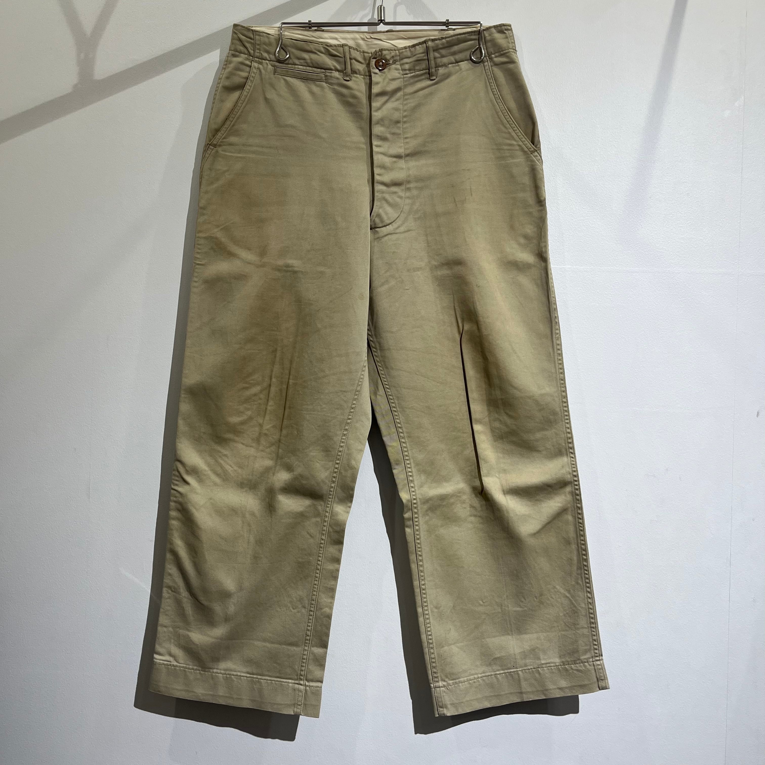 40s US ARMY 45Khaki Tino Pants 40年代 アメリカ軍 45カーキ チノパン ボタンフライ