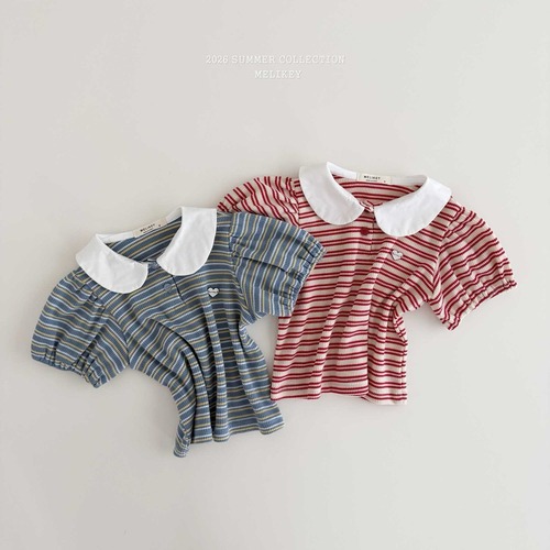 [予約][送料無料]≪MELIKEY≫Soul Stripe Collar T-Shirt 36