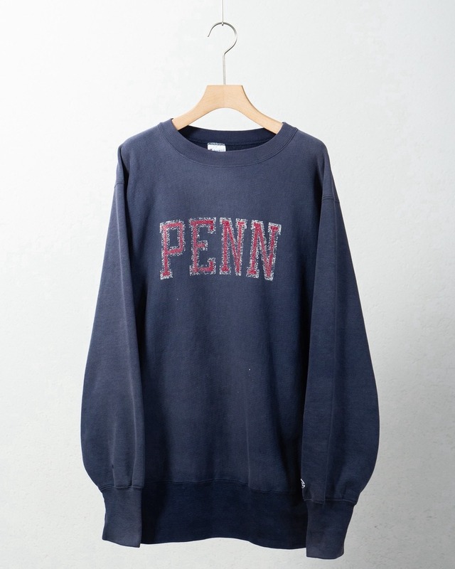 "Champion" REVERSE WEAVE  good fade both sides printed sweat "PENN" Made In USA COLOR:NAVY
