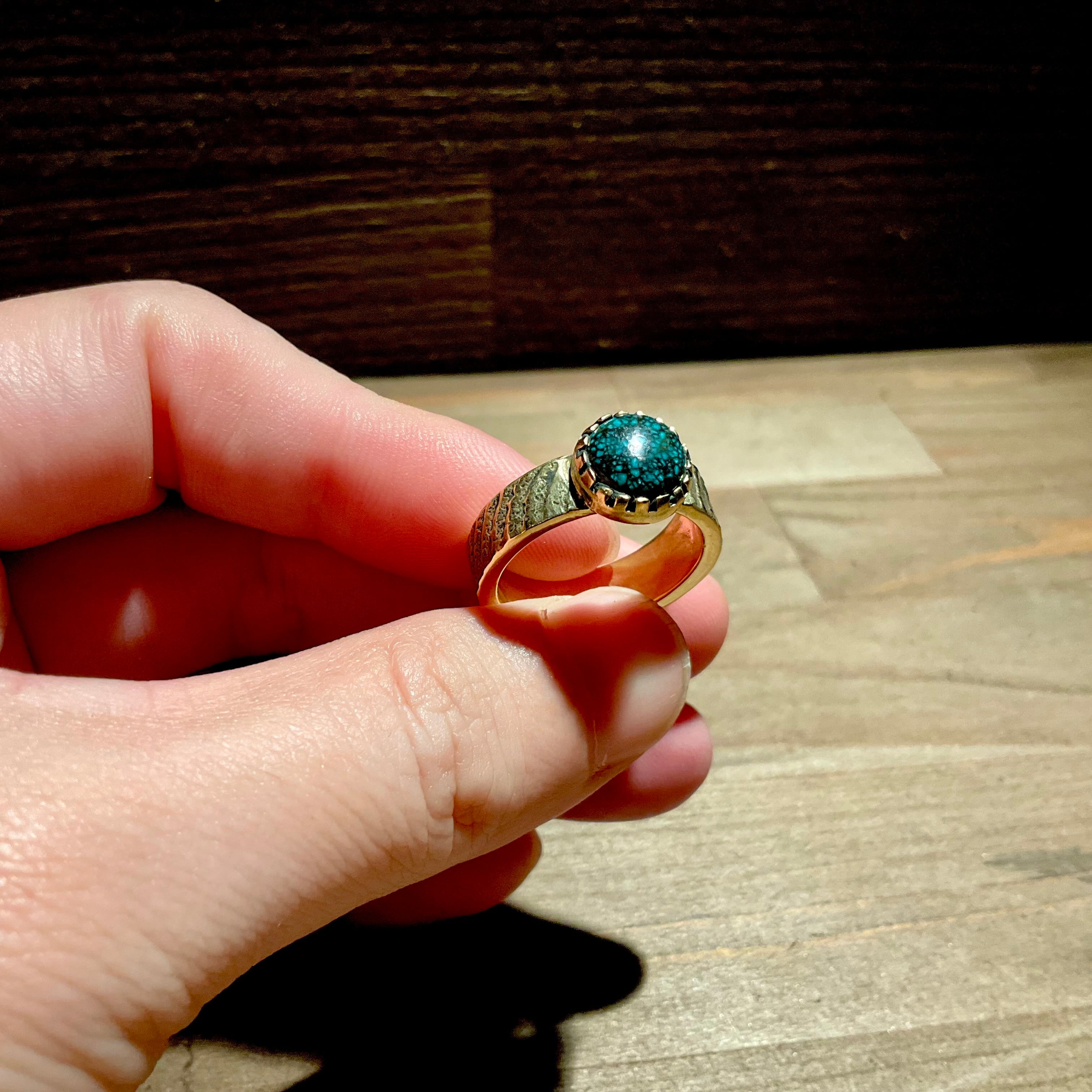 WHEEL WORKS Lander Blue turquoise 18K Gold Ring