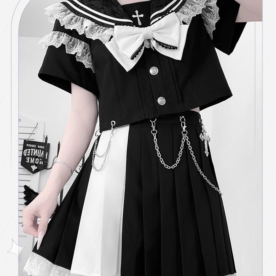 サブカル系地雷 甘辛MIX 小悪魔 4点セット 制服 セーラー風 推し活