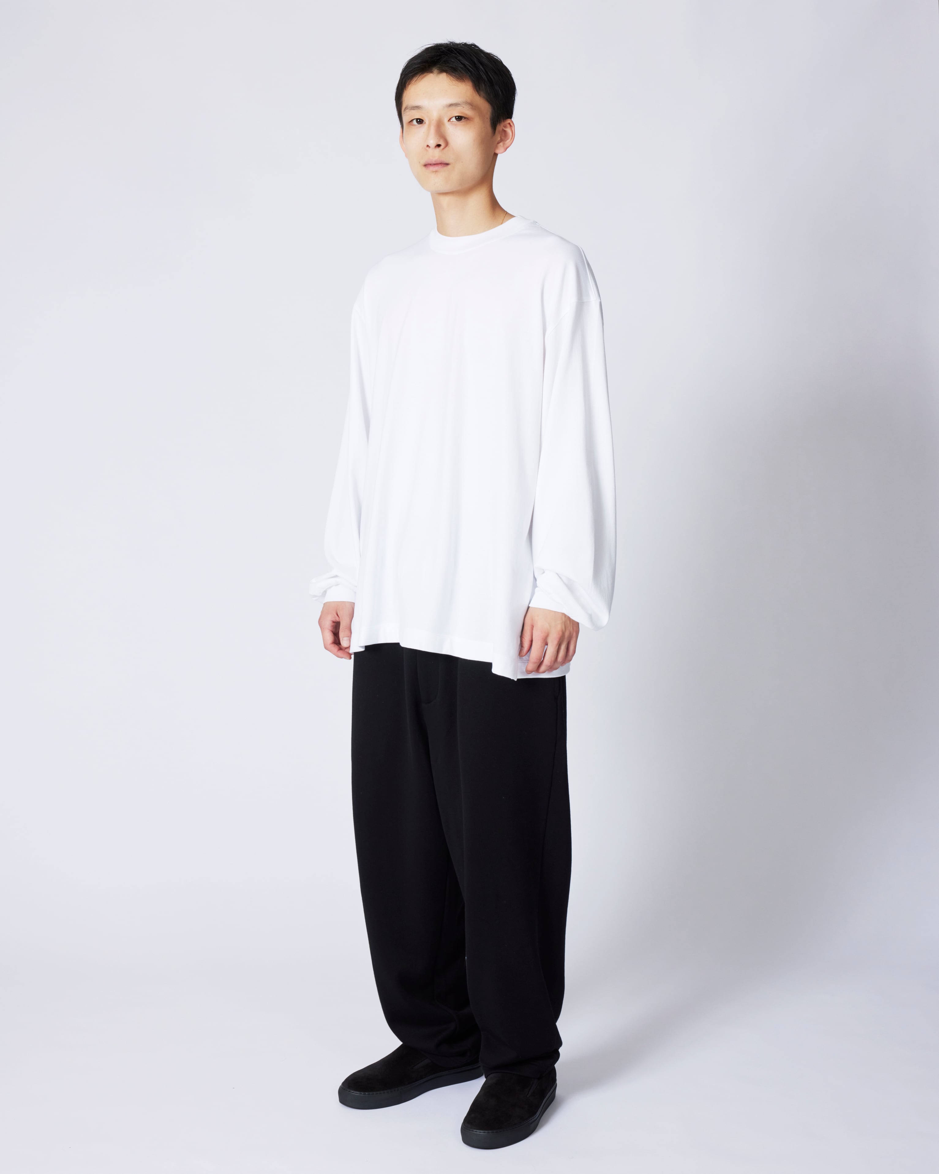 everyone rich cotton long sleeve tee shirt (WHITE) | everyone