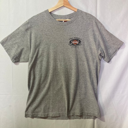 90s Harley-Davidson USA製 T-Shirt ハワイ カウアイ 両面プリント Tシャツ ハーレーダビッドソン コットン 半袖 グレー Gray L バイカー