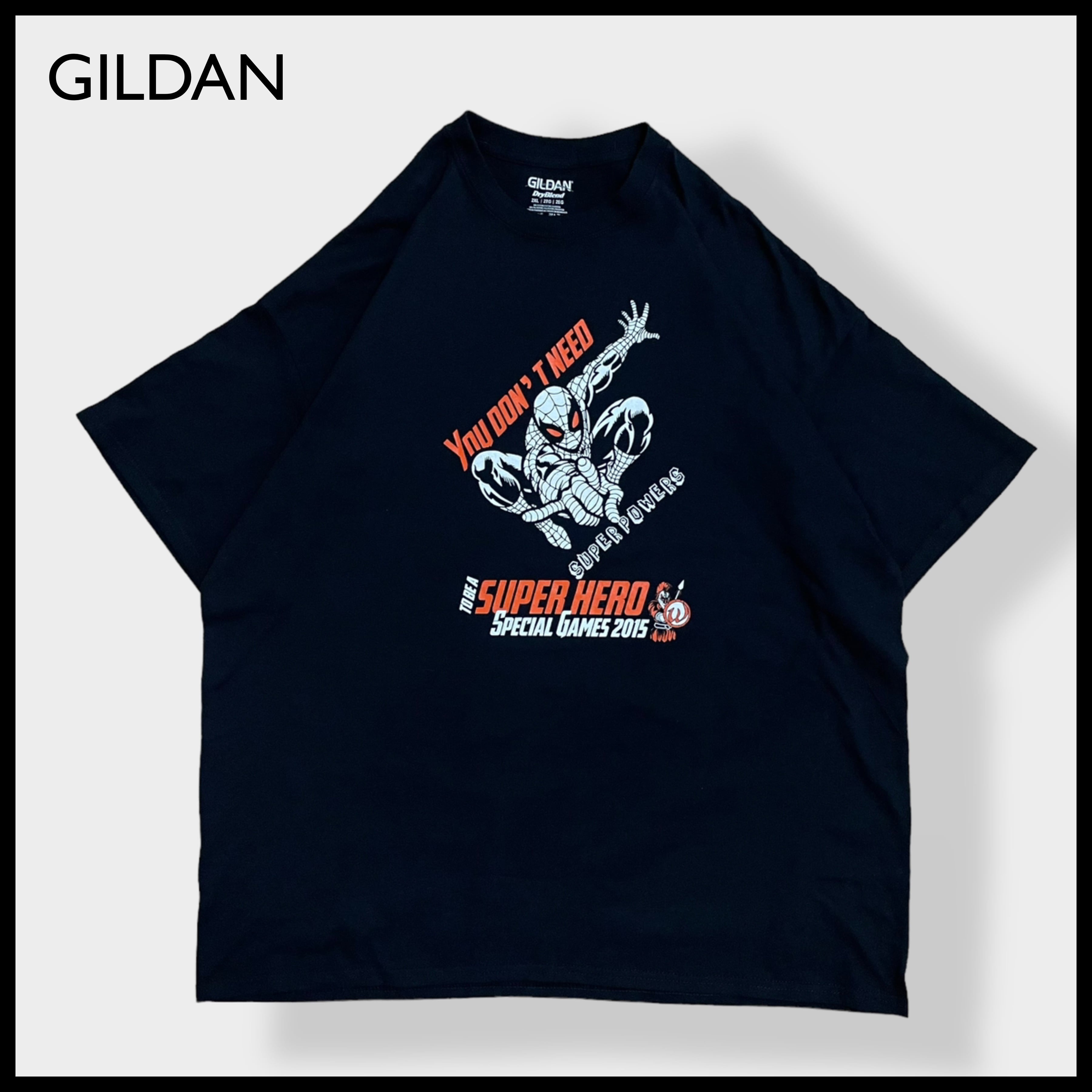 GILDAN】スパイダーマン プリント Tシャツ ロゴ 黒t 半袖 2X-LARGE ...