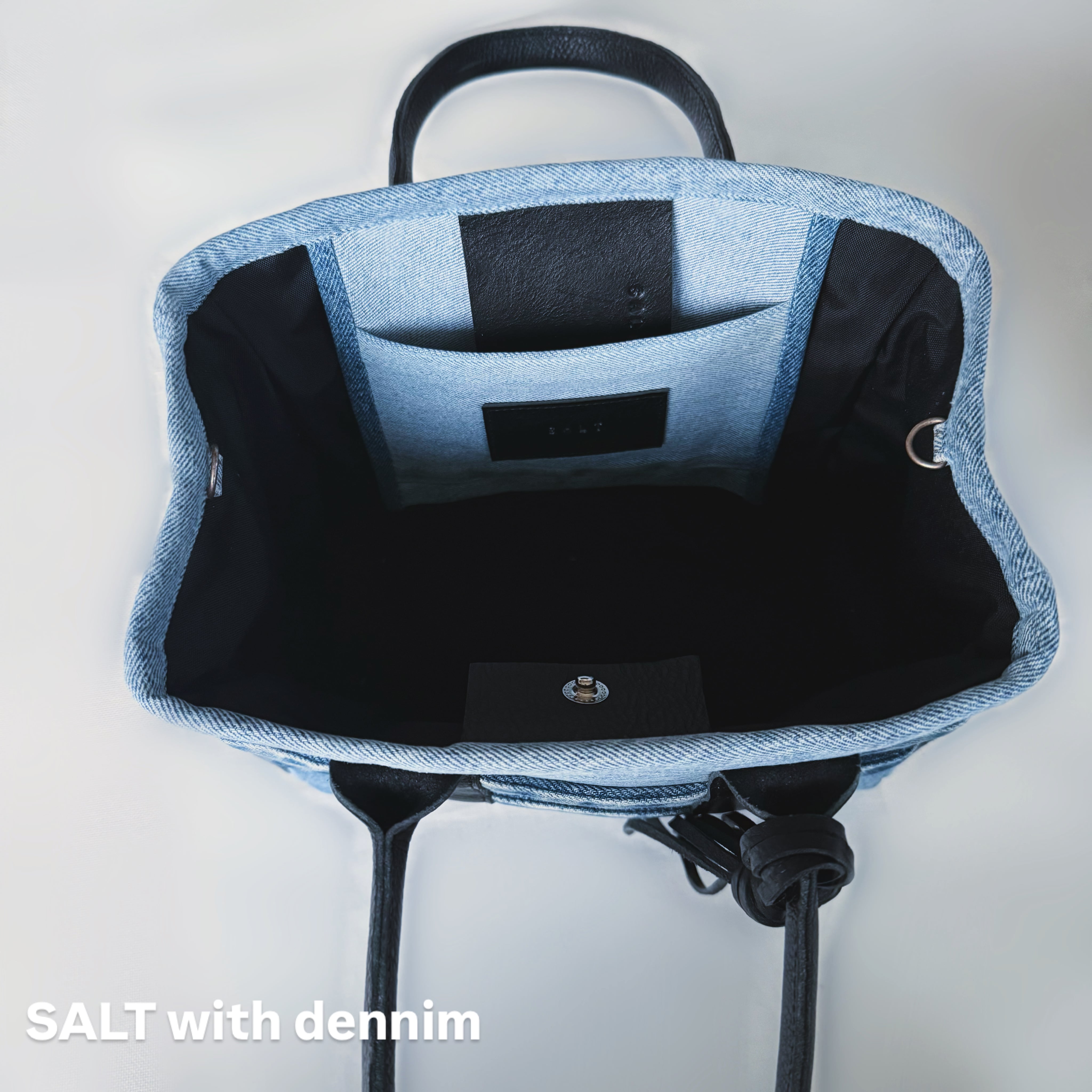 Denim×leatherスクエアトートmini No.6745