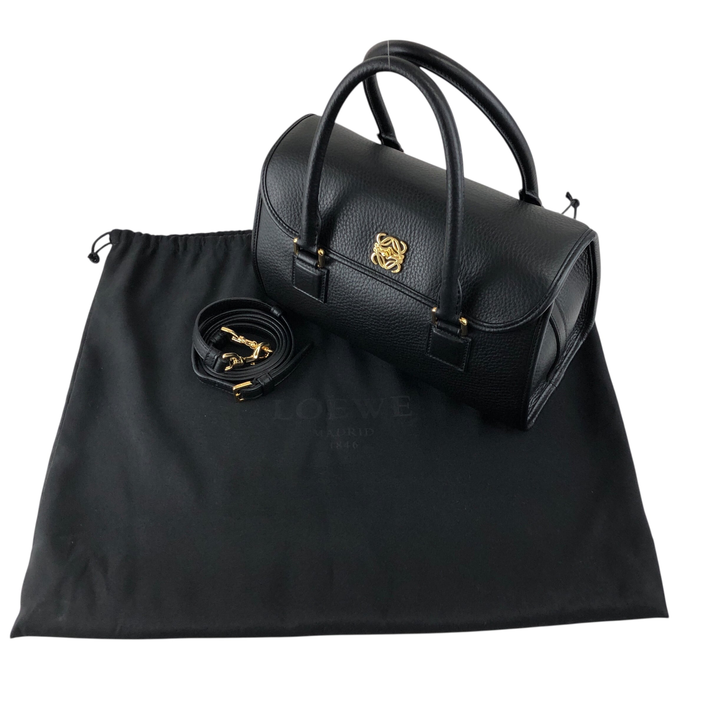 LOEWE ロエベ ショルダーバッグ ブラック アナグラム レザー アラモ28